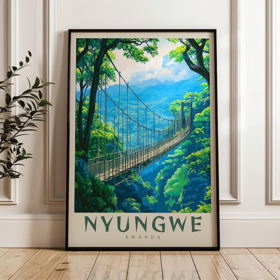Nyungwe Forest Rwanda Travel Print, Africa Wall Art Print, Unframed Paper Poster 8x10in