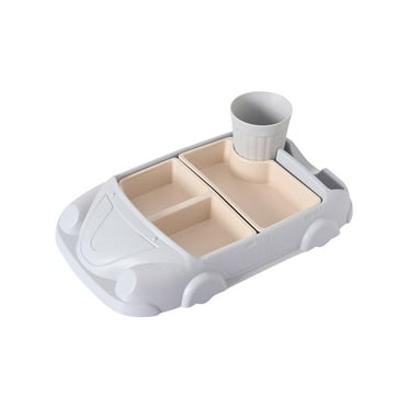 Nywaba Toddler Plate Divided Meal Tray, Car-shaped Dinner Tray Tableware Car Shaped Plate with Water Cup Sections Dinner Dish for Babies, Toddlers and Kids Eating