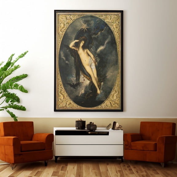 Nyx Night Goddess by Gustave Moreau Wall Art Pagan Print Mythology Poster, Stretched Canvas 8x10in