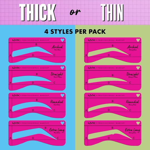 Nyx Professional Nyx Zero To Brow Stencil For Thick Brws