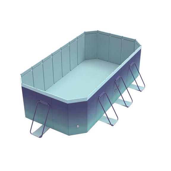 Nyxtharion Foldable Swimming Pool, Kids and Adults Non-Inflatable Pools, Light Blue, 112" x 66" x 20"