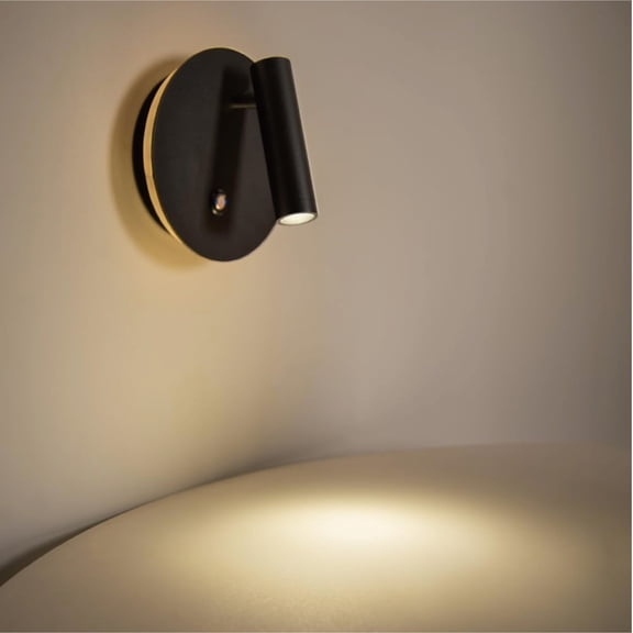 NyzYL Wall lights,Modern Wall Sconce with Switch, Dimmable Adjustable Wall Lamp, Wall Mounted Bedside Lamps, 6W Indoor Hardwired Sconces (Black)