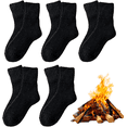 thumbnail image 1 of Nyzfexk Womens Solid Mid Calf Socks, 5 Pairs Cozy Fall Socks for Women, Winter Soft Thermal Cotton Knit Socks , Women's Thermal Crew Socks , Cozy Casual Soft Comfy Warm Socks for Fall & Winter, 1 of 6