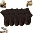 thumbnail image 1 of Nyzfexk Womens Solid Mid Calf Socks, Womens Solid Mid Calf Socks For Fall And Winter, Ladies Cozy Casual Warm Thick(Dark Brown), 1 of 6