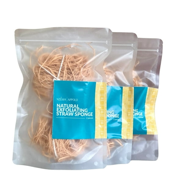 Nzema Appolo Organic Natural Sponge  Exfoliation for Radiant, Smooth Skin, 2 Pack