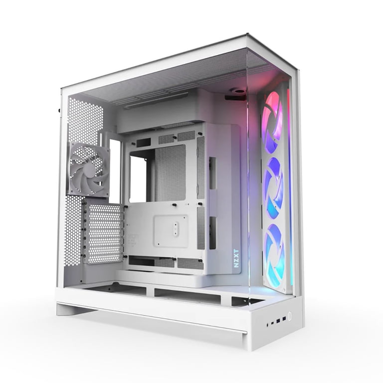 PCケース(自作PC用) NZXT H9 FLOW White NZXT CMH92FWR1 H9 Flow RGB ATX Mid-Tower PC Case Dual Chamber