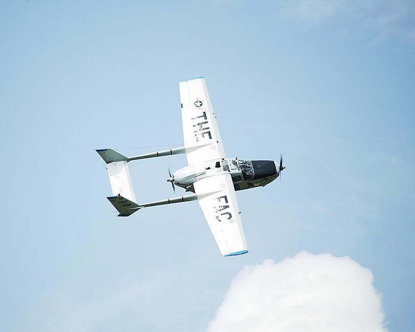 O-2 Skymaster Aircraft Banking Style - A - 12x18 Inch Laminated ...