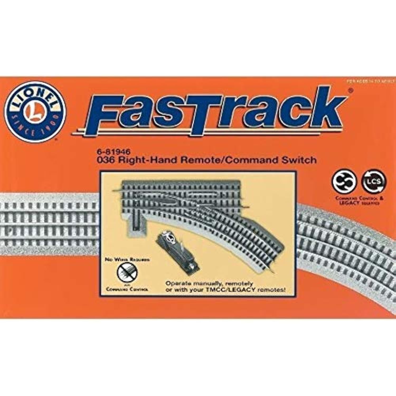 LIONEL O-36 FasTrack Remote Right-Hand Switch