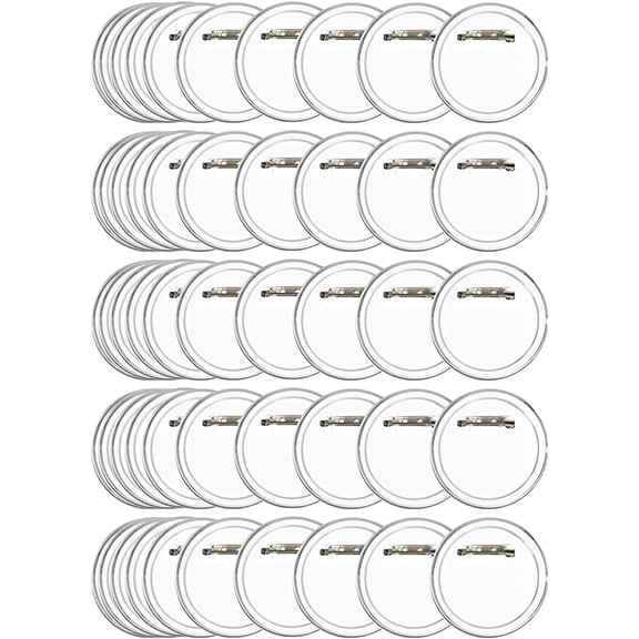 O 50Pack 2.4 inch Clear Button Pins Make Your Own Buttons Picture Button Pin  Design Butto n Badge Clear Picture Buttons Badges Kit for DIY Crafts