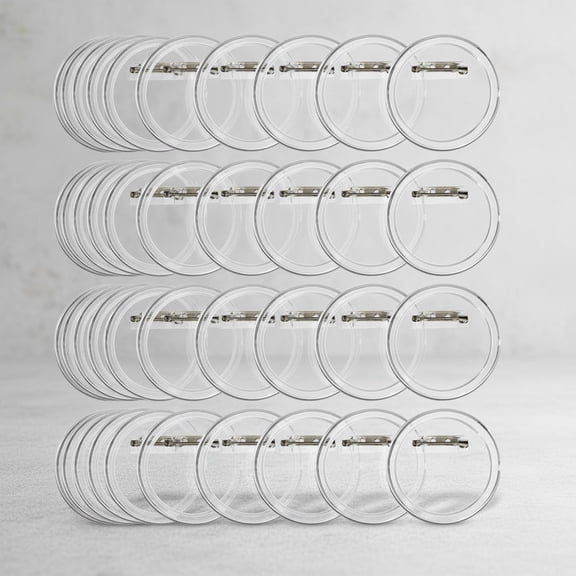 O 50Pack Clear Button Pins Make Your Own Buttons Picture Button Pin Acrylic Design Button Badge Clear Picture Buttons Badges Kit for DIY Crafts