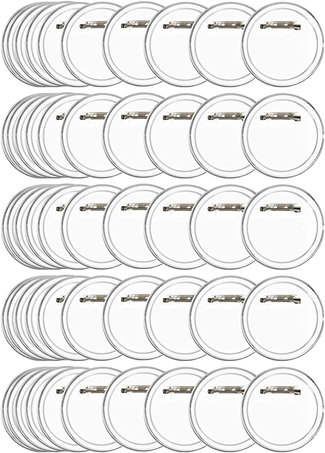 O 50Pcs 2.4 inch Make Your Own Buttons Clear Picture Buttons forCrafts ...