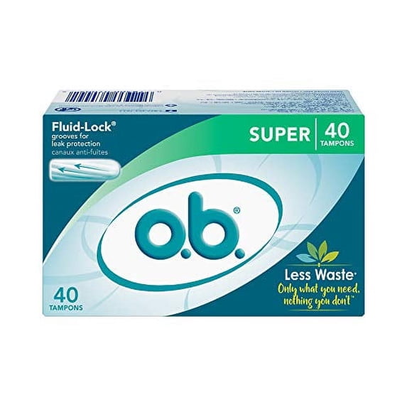 O.B. Applicator Free Digital Tampons, Super, 40 Count, 2 Pack