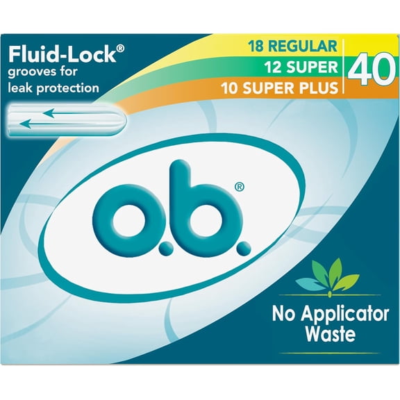 O.B. Non-Applicator Tampons, Multi-Pack - 40 Ea