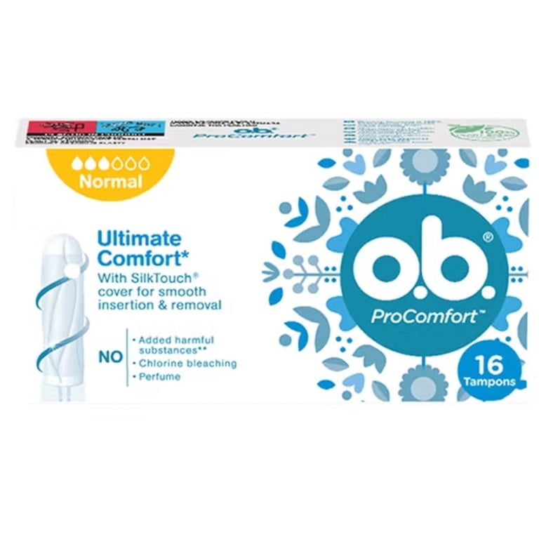 o.b., Pro Comfort Size Tampons, 16 Pads, Regular flow