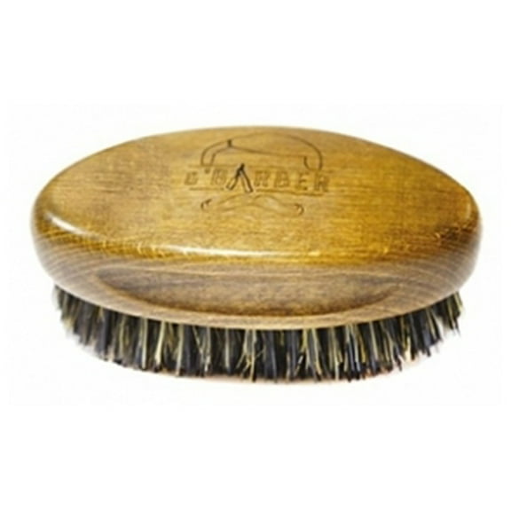 O' Barber Small Beard Brush Wooden Handle, Boar & Nylon Bristles, For Beard & Moustache
