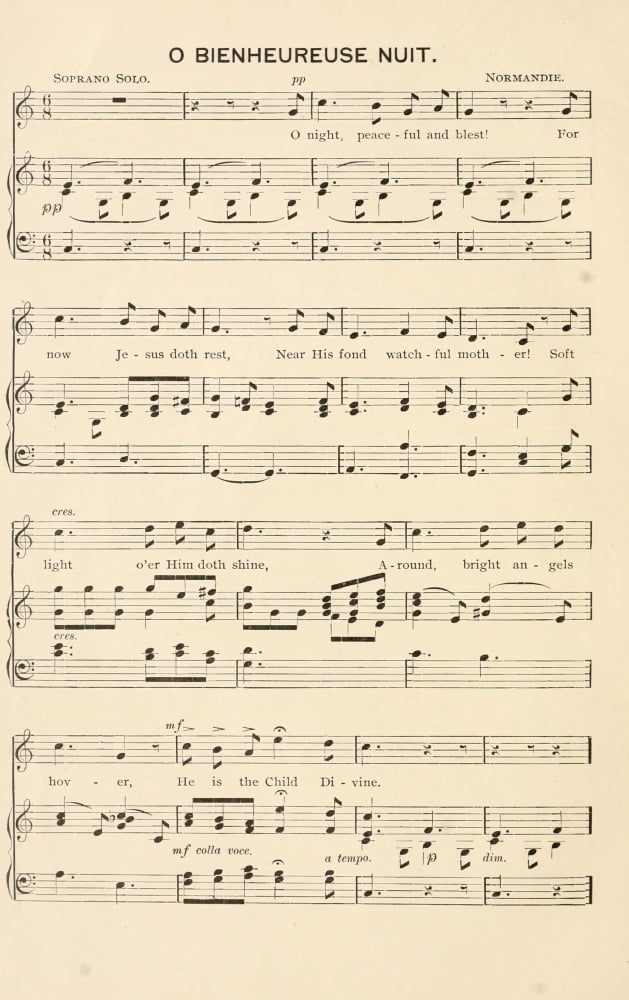 O Bienheureuse Nuit 1 Christmas Carols Ancient & Modern 1897 Canvas Art - (24 x 36)