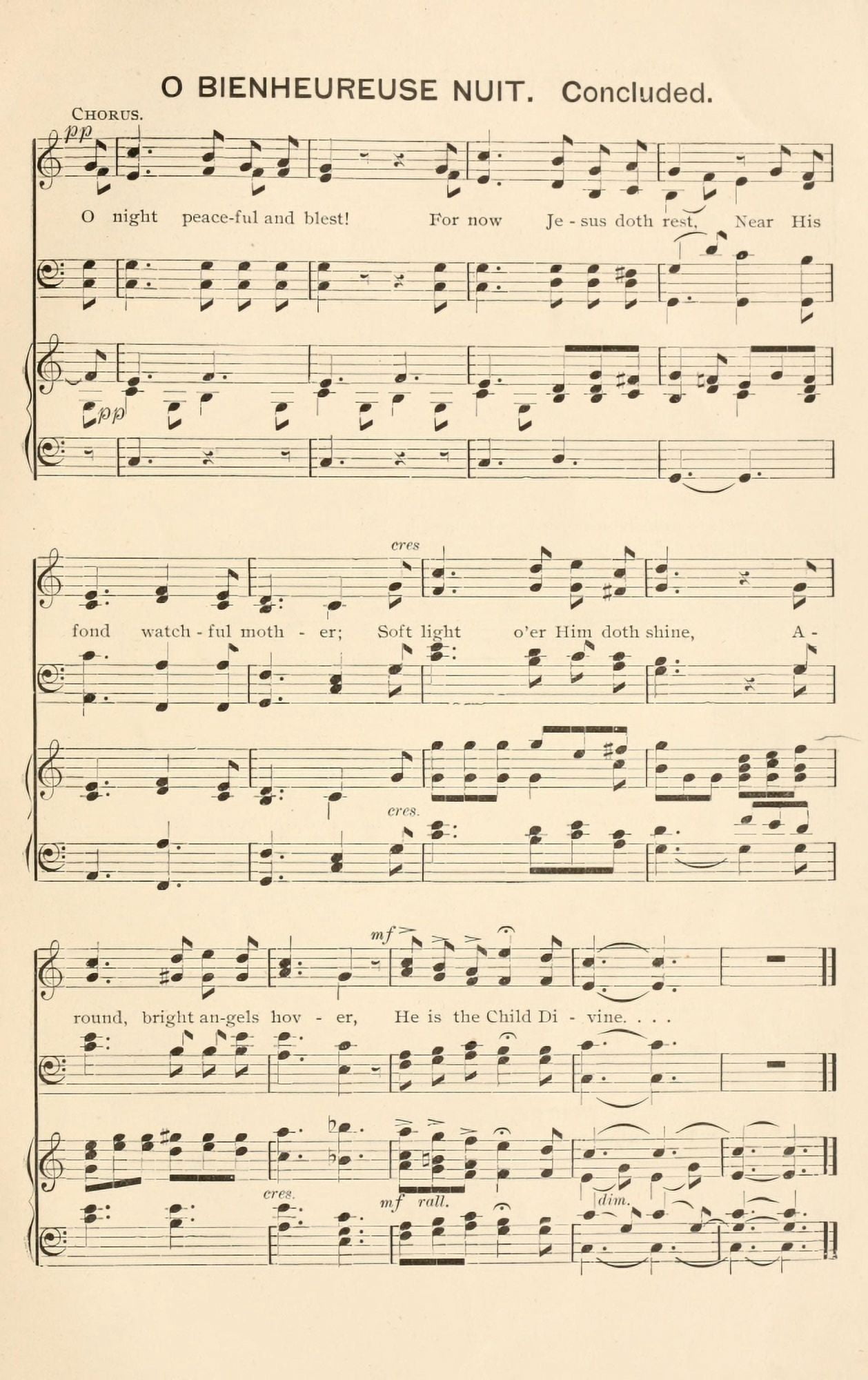 O Bienheureuse Nuit 2 Christmas Carols Ancient & Modern 1897 Canvas Art - (18 x 24)