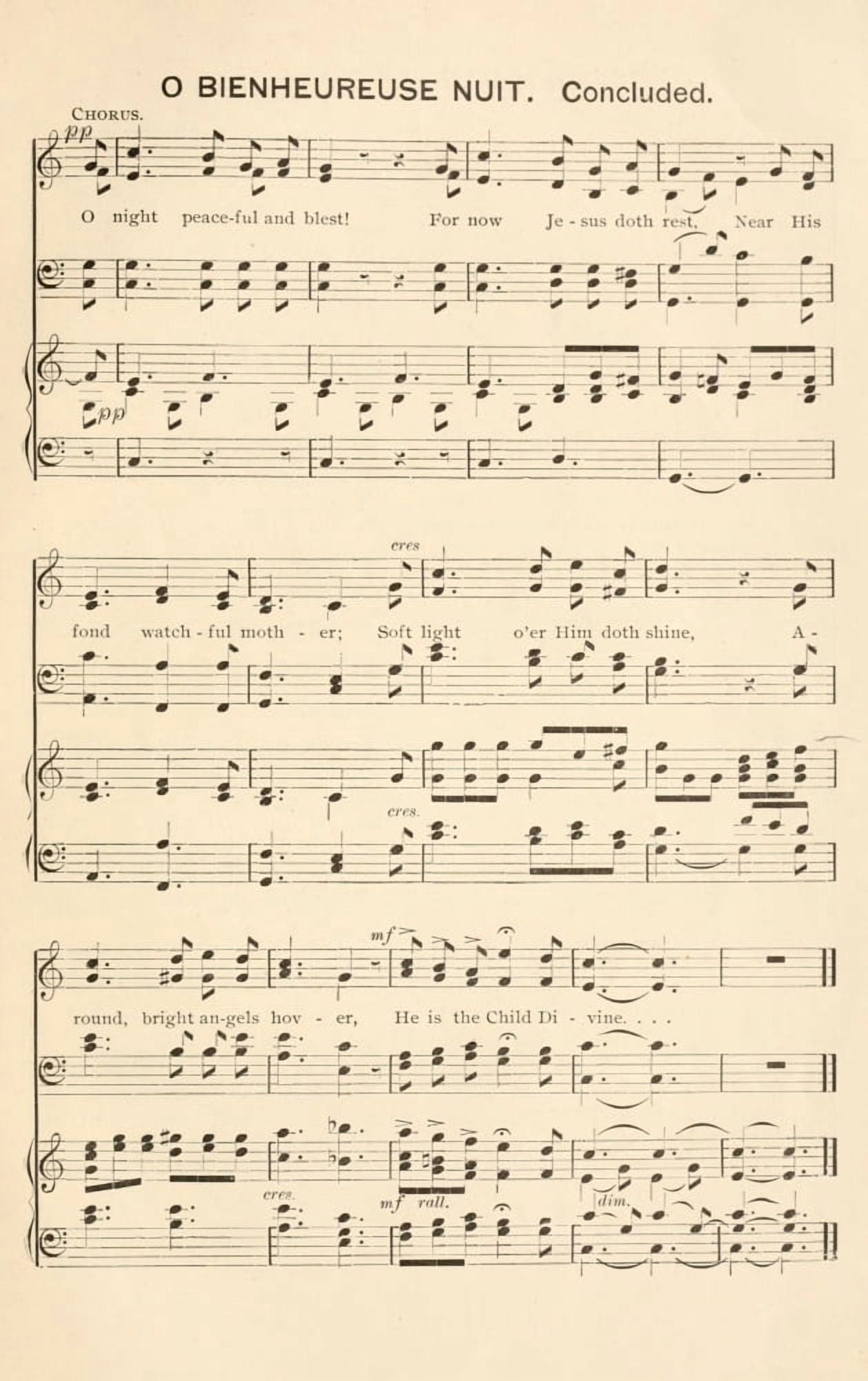 O Bienheureuse Nuit 2 Christmas Carols Ancient & Modern 1897 Canvas Art -  (24 x 36)