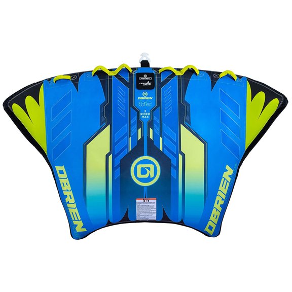 O'Brien Bat Wing 3 Person Inflatable Towable Water Sports Tube for Boating, Blue