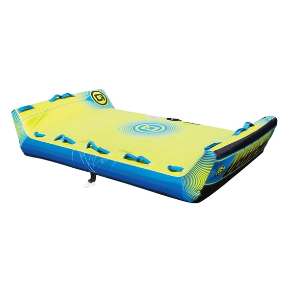 O'Brien Booker Inflatable Towable Water Tube for Boating, 1-4 Riders, Yellow