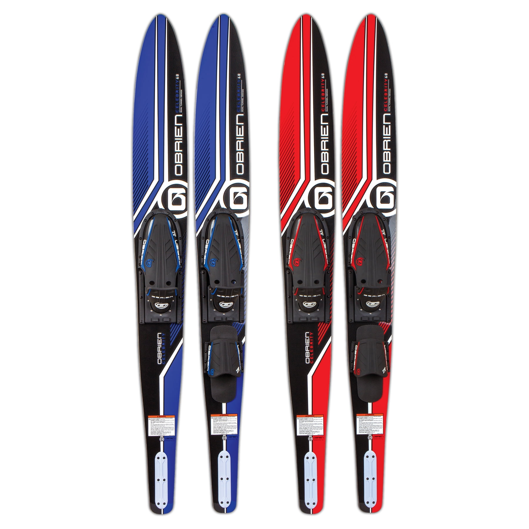 O'Brien Celebrity Red 68' Combo Water Skis w/X-7 & RT Bindings