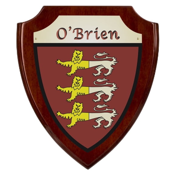 O'Brien Irish Coat of Arms Shield Plaque - Rosewood Finish