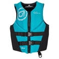 thumbnail image 1 of O'Brien Women's Traditional Neoprene USCGA Life Jacket with Zipper, L, Black/Aqua, 1 of 6
