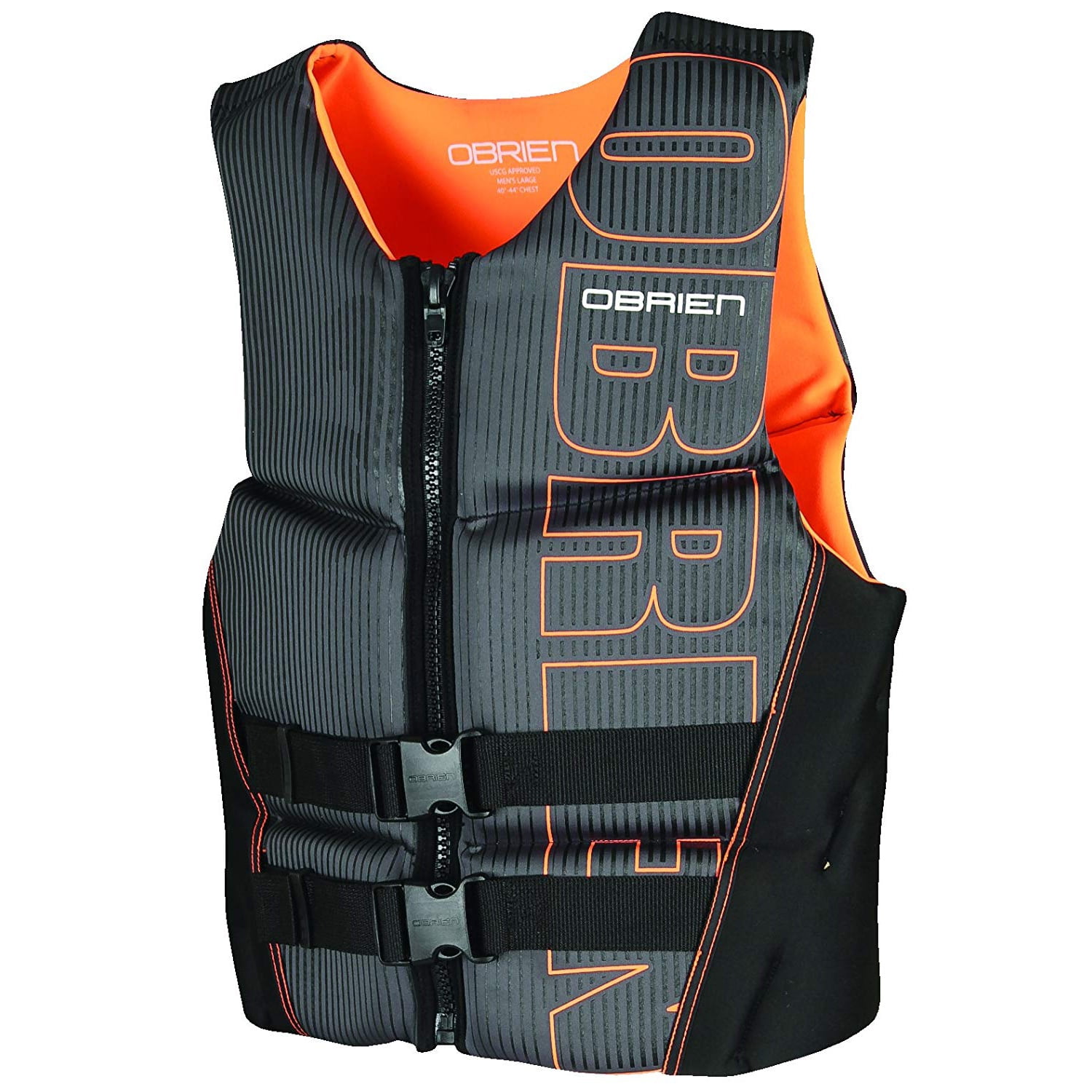 O'Brien Watersports Mens Flex V-Back Lightweight Life Jacket, Orange, Size Small