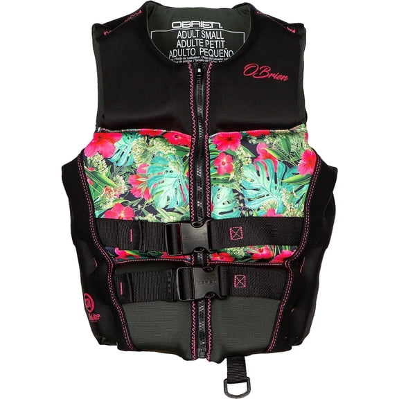 O'Brien Women's Flex V-Back Neoprene USCGA lfie Jacket for Watersports, Boating, PWC, Swimming & Paddle