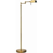 OBright Brook Adjustable LED Pharmacy Floor Lamp, Dimmable Reading and Task Lamp, 360  Swing Arm, 270  Swivel Head, Height Adjustable 47 55 Inches, Antique Brass
