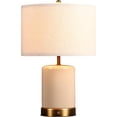 thumbnail image 1 of O’Bright Dune - Battery Powered Table Lamp, Rechargeable Cordless Ceramic Lamp, Full-Size 19.5 Inch Height, Dimmable, Smart Safety Protection, Type-C Fast Charging, LED Bulb Included, Cream White, 1 of 7