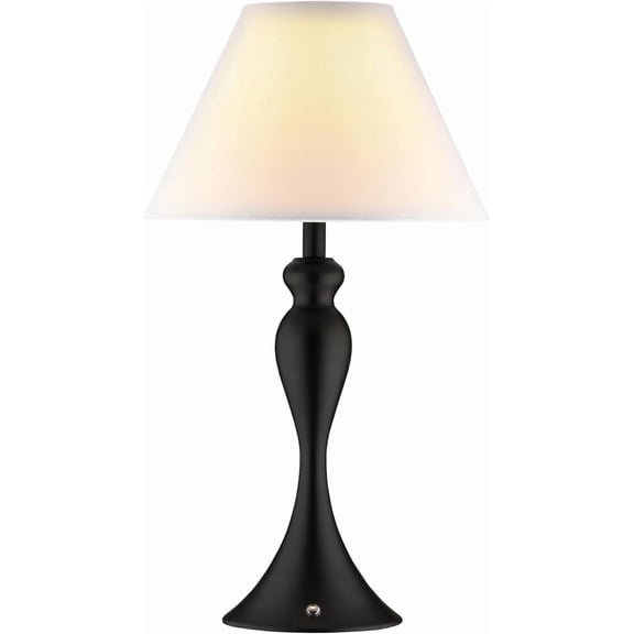 O'Bright Ember Cordless Table Lamp – Rechargeable, Touch Dimmable, Battery Operated, E26 LED Bulb, Type-C Fast Charging, Portable Lamp for Bedroom, Living Room, Office, Black