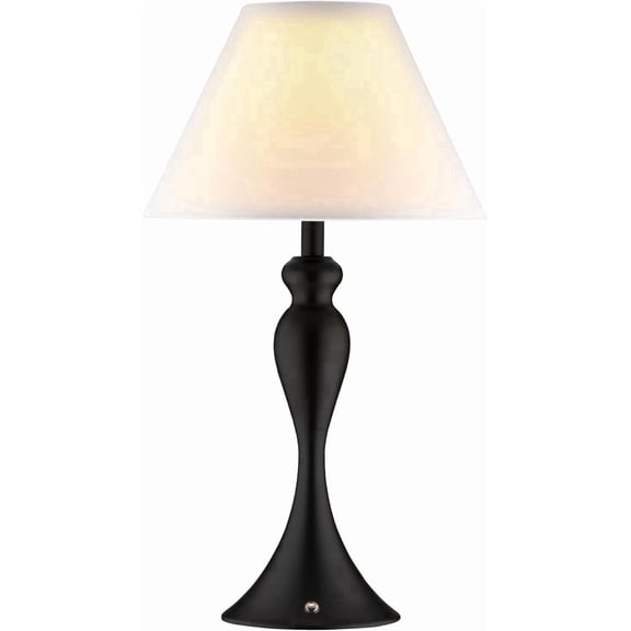 O'Bright Ember Cordless Table Lamp – Rechargeable, Touch Dimmable, Battery Operated, E26 LED Bulb, Type-C Fast Charging, Portable Lamp for Bedroom, Living Room, Office, Black