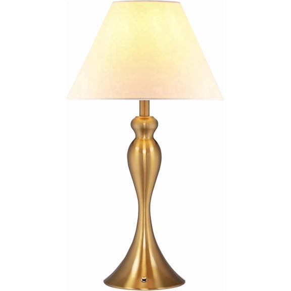 O'Bright Ember Cordless Table Lamp – Rechargeable, Touch Dimmable, Battery Operated, E26 LED Bulb, Type-C Fast Charging, Portable Lamp for Bedroom, Living Room, Office, Antique Brass