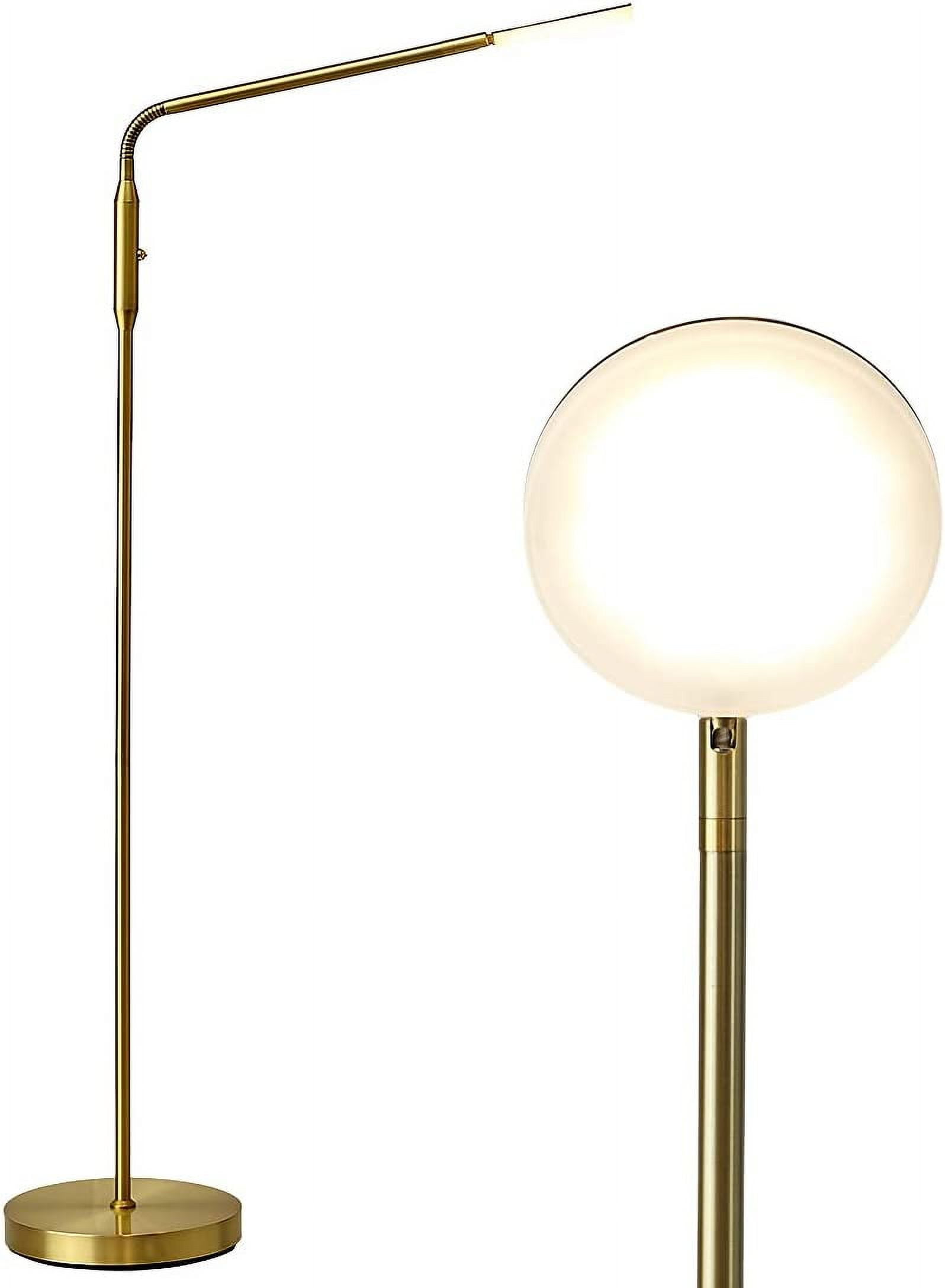 Adjustable Gold Metal LED Floor Lamp with Dimmable Light