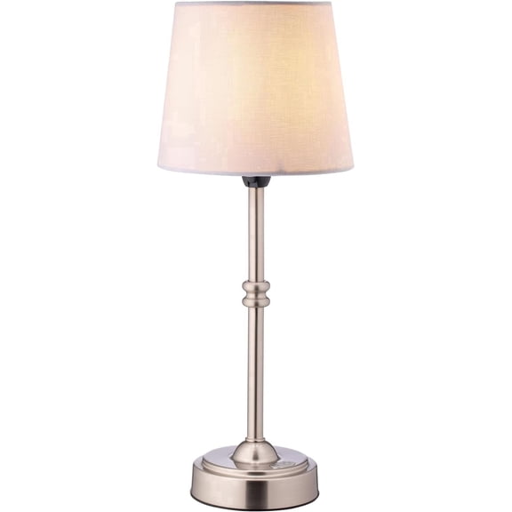 O’Bright Seraph - Cordless LED Table Lamp with Dimmer, Built-in Rechargeable Battery, 3-Level Brightness, Patio Table Lamp, Bedside Night Lamp, Ambient Light for Restaurant, Brush Nickel
