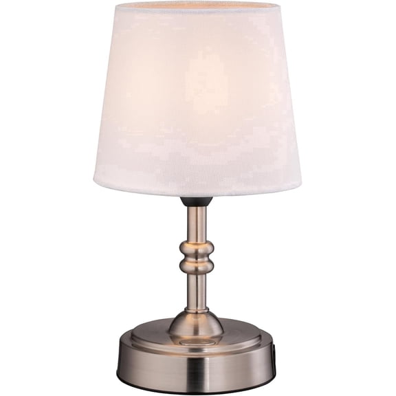 O’Bright Seraph mini – Cordless LED Table Lamp with Dimmer, Built-in Rechargeable Battery, 3-Level Brightness, Patio Table Lamp, Bedside Night Lamp, Ambient Light for Restaurant, Brushed Nickel