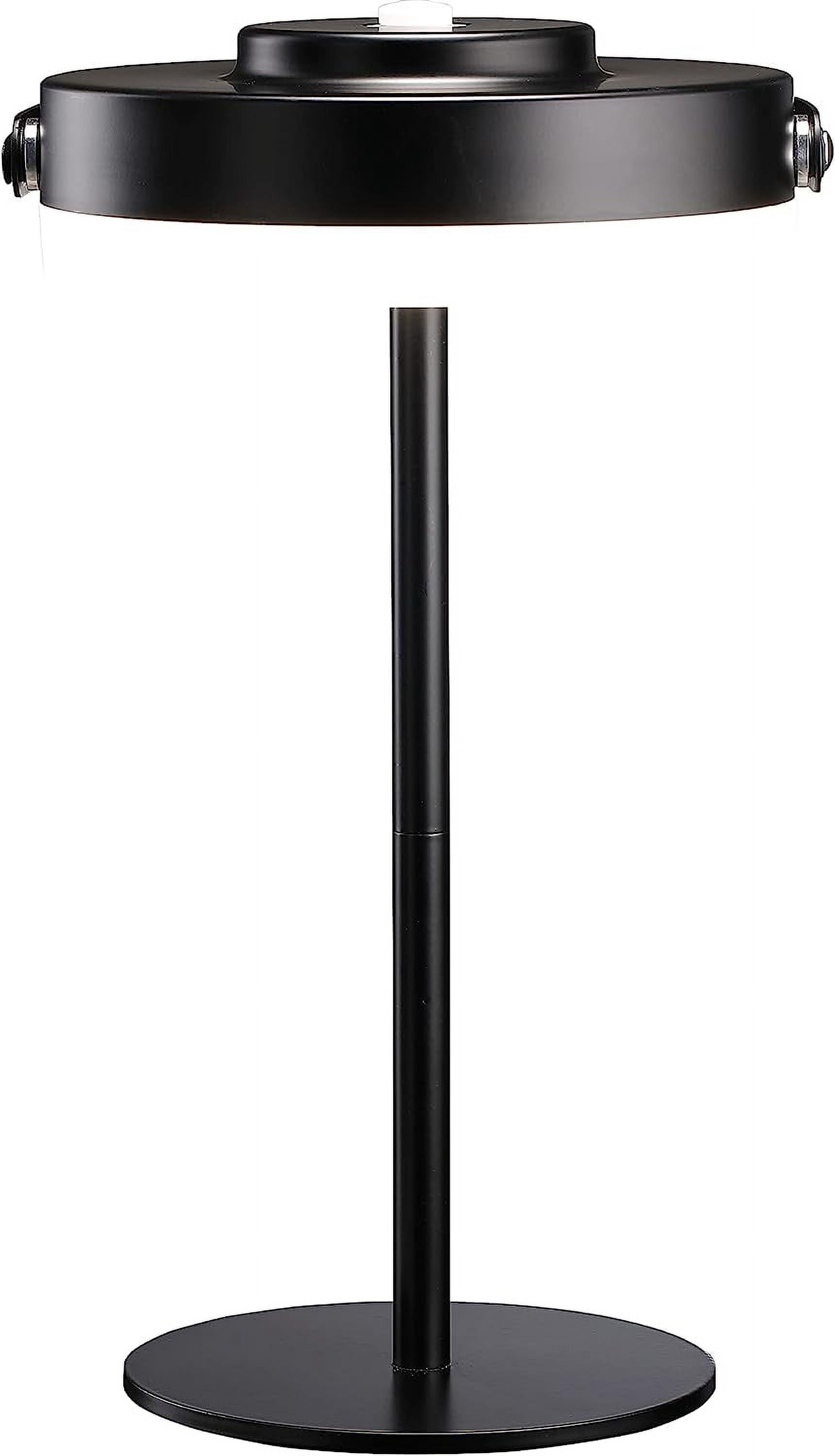 OBright Thurlow - Portable LED Lamp for Outdoor/Indoor, Built-in Rechargeable Battery, IP44 Water Resistant, Adjustable Height, Travel Light, Camping Lantern, Patio Table Lamp, Night Lamp, Black