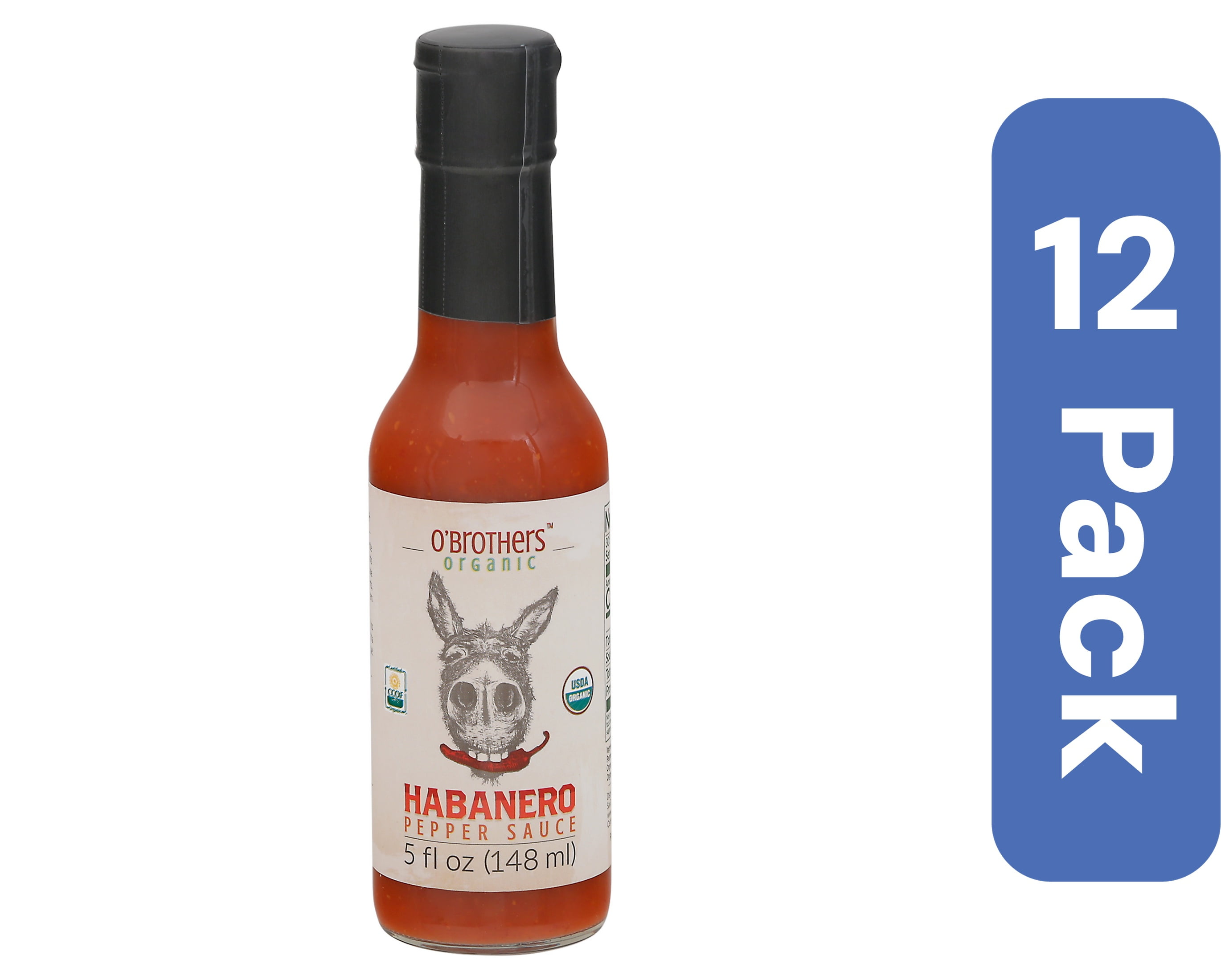 O Brothers Hot Sauce Habanero Organic 5 oz (Pack Of 12)