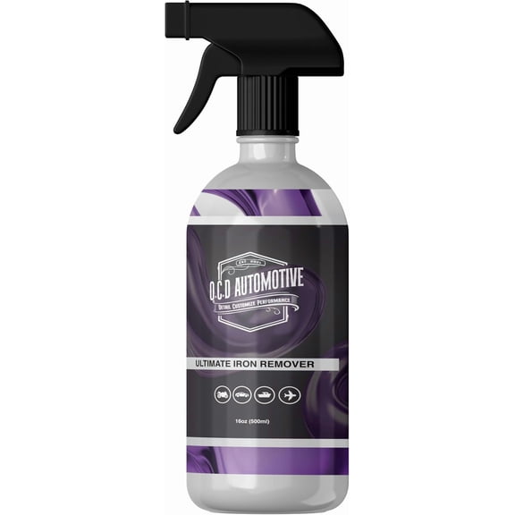 O.C.D AUTOMOTIVE Iron Remover - Removes Tough Iron Deposits, Brake Dust & Fallout - Safe for All Surfaces - pH-Balanced Formula - Use on Wheels & Paint - Color Changing - 16oz