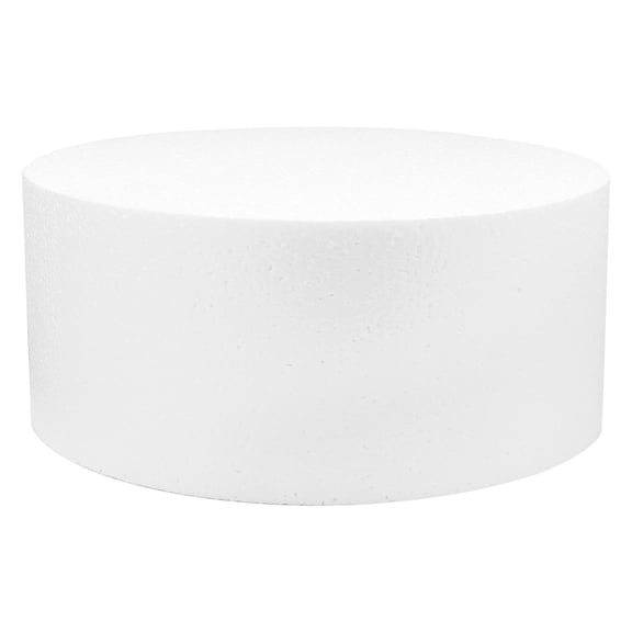 O'Creme Polystyrene Round Cake Dummy, 16" x 5", Foam Circle Display Form for Cake Decorating Practice and Bakery Supplies