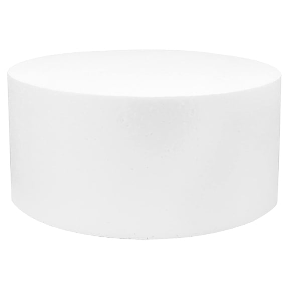 O'Creme Polystyrene Round Cake Dummy, 18" x 6", Foam Circle Display Form for Cake Decorating Practice and Bakery Supplies