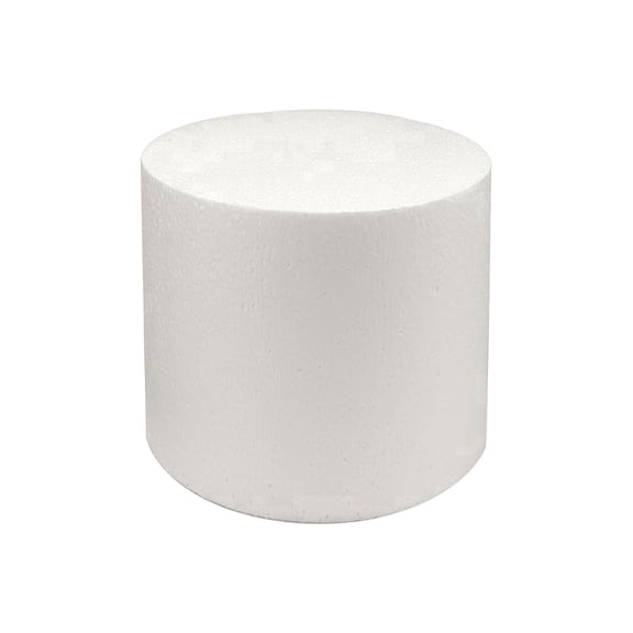O'Creme Polystyrene Round Cake Dummy, 4" x 4", Foam Display Form for Cake Decorating Practice