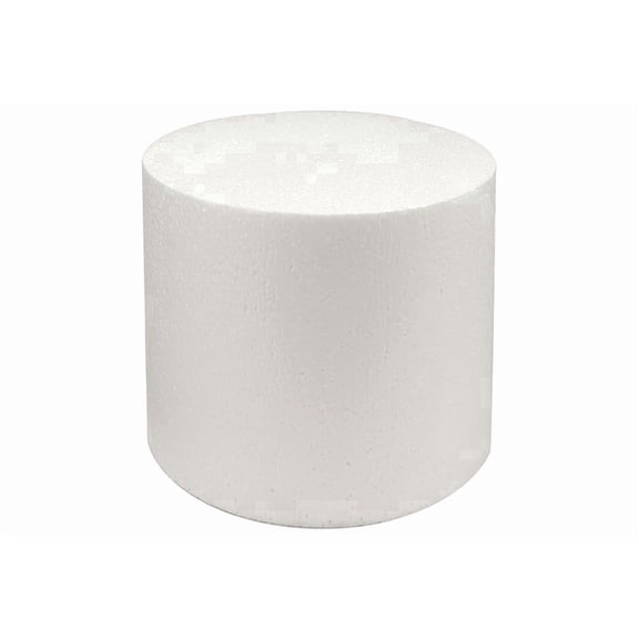 O'Creme Polystyrene Round Cake Dummy, 4" x 4", Foam Display Form for Cake Decorating Practice