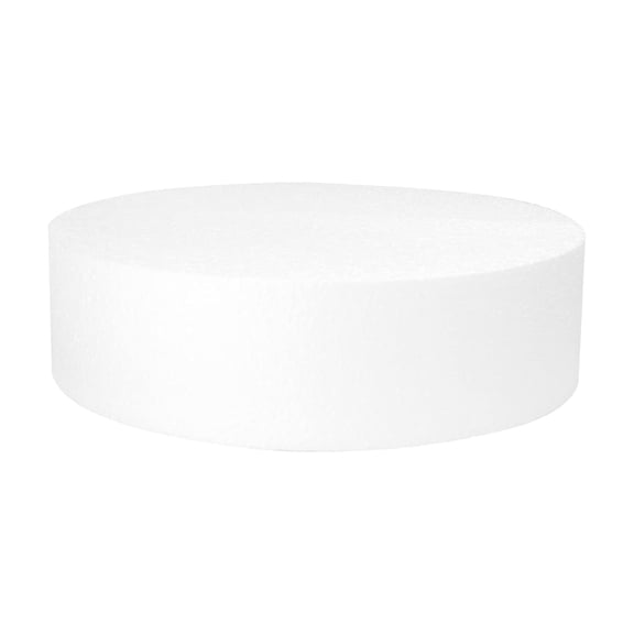 O'Creme Polystyrene Round Cake Dummy, 9" x 2", Foam Circle Display Form for Cake Decorating Practice and Bakery Supplies