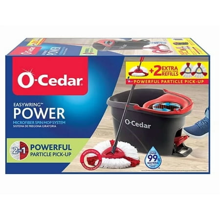 O-Ceader EasyWring Power Microfiber Spin Mop + 2 Refills