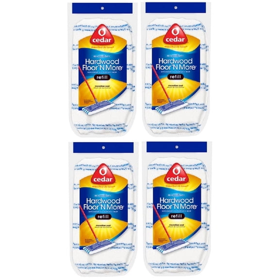 O'Cedar 151198 Hardwood Floor & More Wet or Dry Washable Mop Refill Bonnets - Quantity of 4