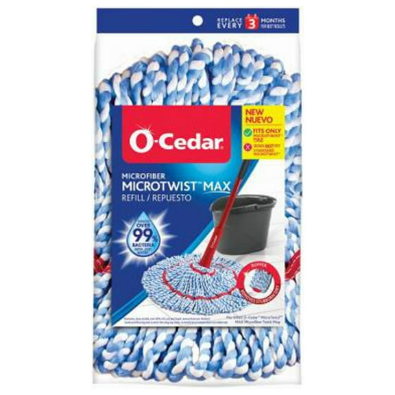 O-Cedar 170640 Microfiber Max Twist Mop Head Refill - Quantity 4