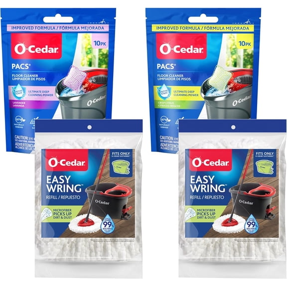 O-Cedar 2 Easywring Refills + 1 Citrus and 1 Lavender Pacs, Variety Pack