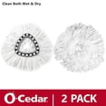 thumbnail image 1 of O-Cedar 360° Spin Mop Refill 2 PCS Microfiber Replacement Mop Head, White, 1 of 4